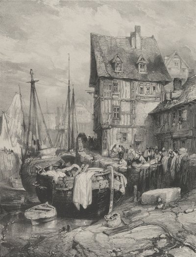 En havns indre, 1833., 1833. af Eugene Isabey