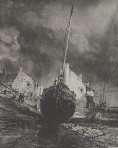 Minde om Saint-Valéry-sur-Somme, 1833. af Eugene Isabey