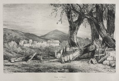 Maleriske og romantiske rejser i det gamle Frankrig: Auvergne vol. II, Royat-kløften, tavle 79, 1830 af Eugene Isabey