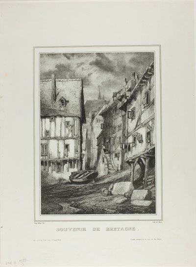 Tallerken fire, fra Souvenir of Brittany af Eugene Isabey