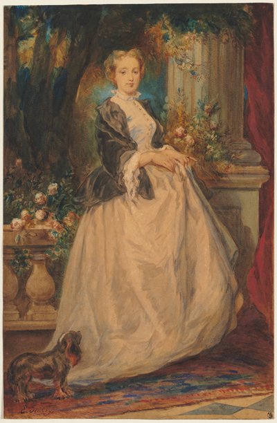 Portræt af Madame Thomas (født Camille Boucher) af Eugene Isabey