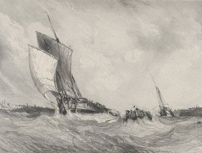 Vender tilbage til havnen, 1833. af Eugene Isabey