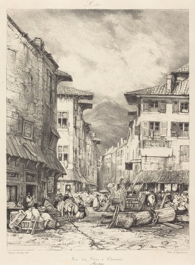 Rue des Gras i Clermont af Eugene Isabey