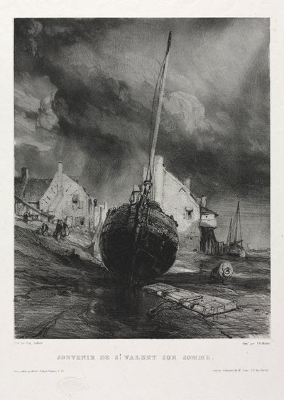 Seks marinesoldater: Souvenir Saint Valéry-sur-Somme af Eugene Isabey
