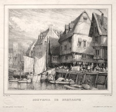 Souvenirs: Souvenir fra Bretagne, 1832. af Eugene Isabey