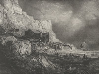 Dieppes omgivelser, 1833. af Eugene Isabey