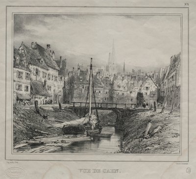 Udsigt over Caen, 1832. af Eugene Isabey