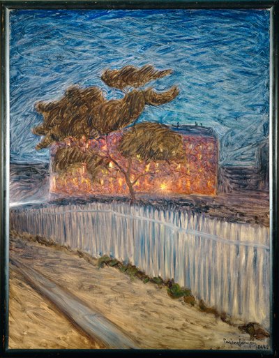 Logement proletaire - proletarisk lejlighedshus (maleri på lærred) af Eugene Jansson