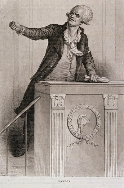 Portræt af Georges Jacques Danton (1759-94) (gravering) af Eugene Joseph Viollat