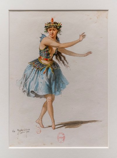 Korrigane. Ballet af Charles-Marie Widor, kostumemodel. 1880, pen, akvarel og gouache på papir. af Eugene Lacoste