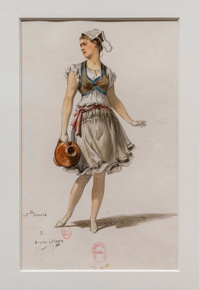 Korrigane. Ballet af Charles-Marie Widor, kostumemodel. 1880, pen, akvarel og gouache på papir. af Eugene Lacoste