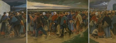 Emigranterne (triptykon). 1896 af Eugene Laermans