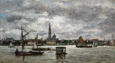 Antwerpen Schelde af Eugene Louis Boudin