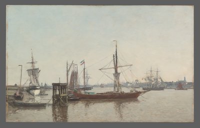 Antwerpen: Udsigt over havnen fra Tête de Flandres af Eugene Louis Boudin