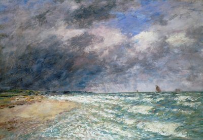 Seine-udmundingsbåde, 1880 (pastellfarver på papir) af Eugene Louis Boudin
