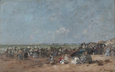 Strandscene i Trouville, ca. 1870-74 af Eugene Louis Boudin