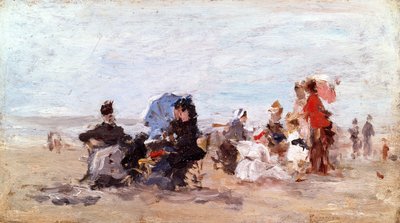 Strand nær Deauville, ca. 1874 af Eugene Louis Boudin