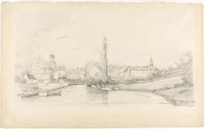 Kanalscene nær Bruxelles af Eugene Louis Boudin