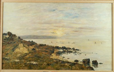 Cliffs at Benerville, Sunset, 1897 af Eugene Louis Boudin