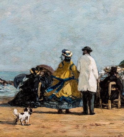 Crinoliner på stranden, detalje af Eugene Louis Boudin