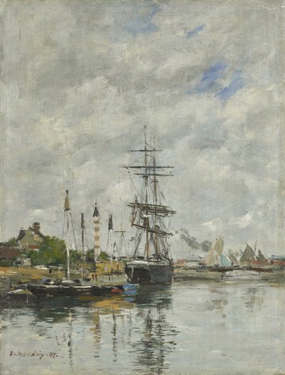 Deauville, bådbassinet, 1887 af Eugene Louis Boudin