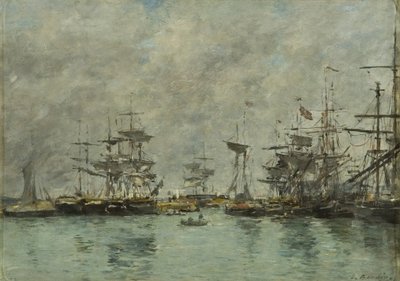 Havnescene af Eugene Louis Boudin