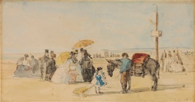 På stranden, 1866 af Eugene Louis Boudin