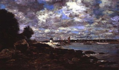 Plougastel-Daoulas (olie på lærred) af Eugene Louis Boudin