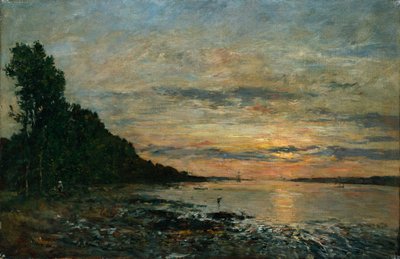 Plougastel, Solnedgang over flodmundingen, c.1870-73 af Eugene Louis Boudin