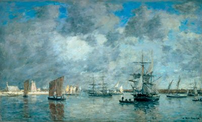 Havnen i Camaret-sur-Mer (Camaret-sur-Mer). Maleri af Eugene Boudin (1824-1898) af Eugene Louis Boudin