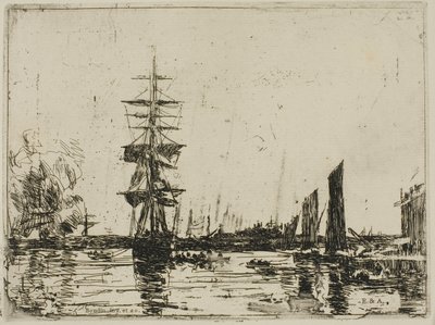 Havlandskab med både af Eugene Louis Boudin