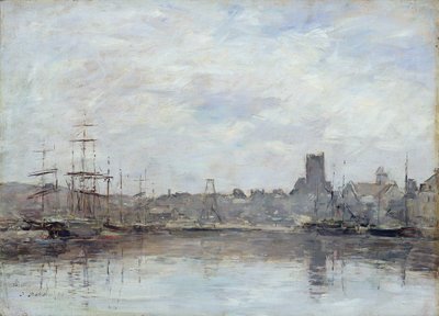 September morgen: Havnen i Fecamp af Eugene Louis Boudin
