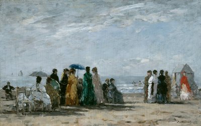 Stranden ved Trouville af Eugene Louis Boudin