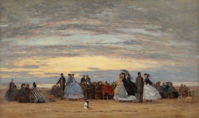 Stranden ved Villerville, 1864. af Eugene Louis Boudin