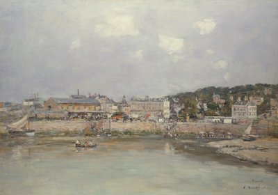 Havnen i Trouville, 1884 af Eugene Louis Boudin