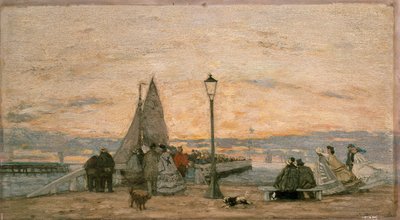 The Jetty at Trouville: Sunset, 1862 af Eugene Louis Boudin