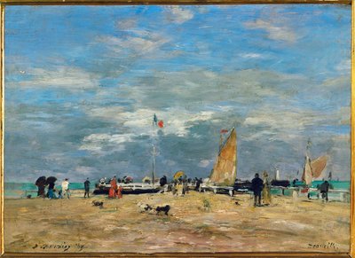 Anløbsbroen i Deauville af Eugene Louis Boudin