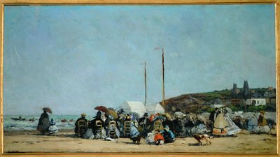 Stranden ved Trouville af Eugene Louis Boudin