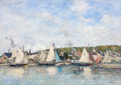 Havnen i Trouville, 1893. af Eugene Louis Boudin