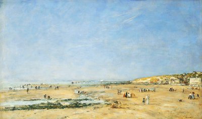 Trouville, generel udsigt over stranden; Trouville, Oversigt over stranden, 1890 af Eugene Louis Boudin