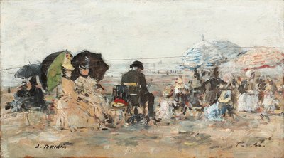Trouville, strandscene; Trouville, strandscene, 1886 af Eugene Louis Boudin