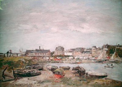 Udsigt over havnen, Trouville af Eugene Louis Boudin