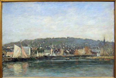View of the port of Trouville Painting by Eugene Louis Boudindani af Eugene Louis Boudin
