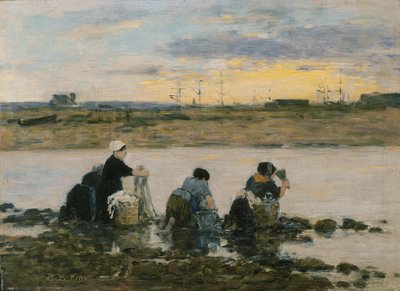 Vaskemaskiner ved floden af Eugene Louis Boudin