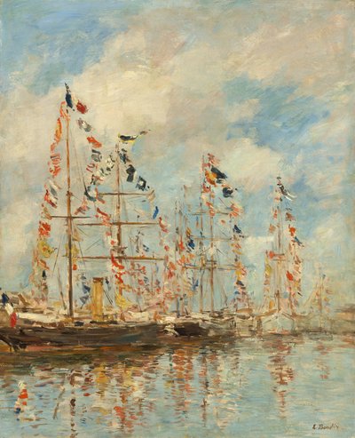 Yachtbassin ved Trouville-Deauville, sandsynligvis 18951896. af Eugene Louis Boudin