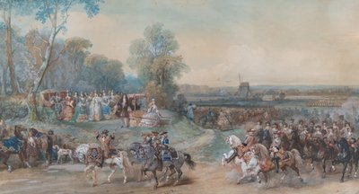Camp of Compiègne, 1698, ca. 1860. af Eugene Louis Lami