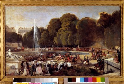 Indgang for hertuginden af Orleans, Helene af Mecklembourg, i Tuileriehaven i Paris, 4. juni af Eugene Louis Lami
