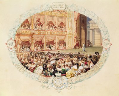 Interiør i Hendes Majestæts Teater, ved afslutningen af sæsonen 1841 - Farvel, Mlle Rachel af Eugene Louis Lami