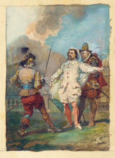 "The Tricky of Scapin", efter Moliere af Eugene Louis Lami