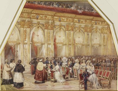 Ægteskab mellem prins Ferdinand Philippe dOrleans og hertuginde Helene af Mecklenburg-Schwerin, 1837. af Eugene Louis Lami